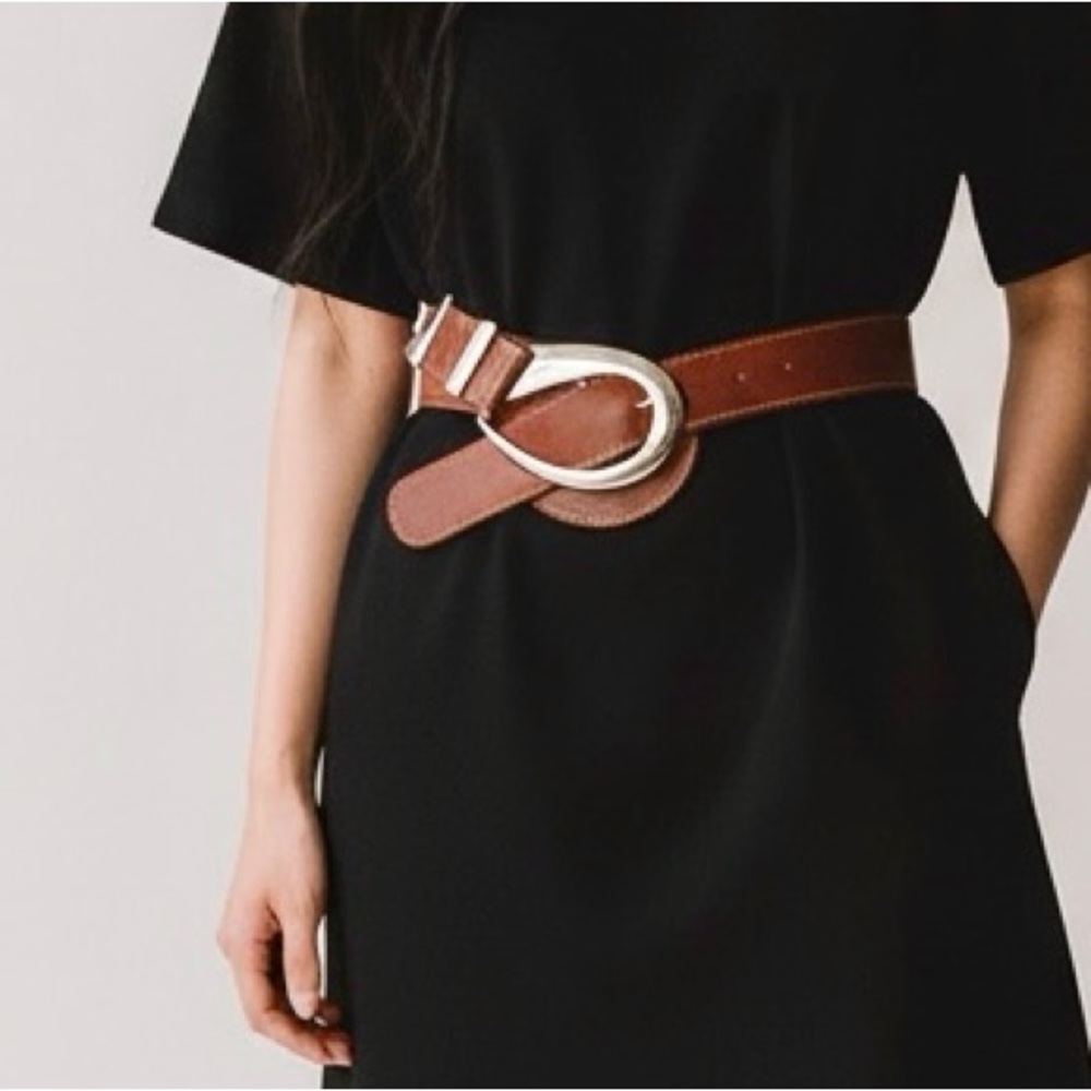 Pappagallo Brown Belt with Silver Buckle